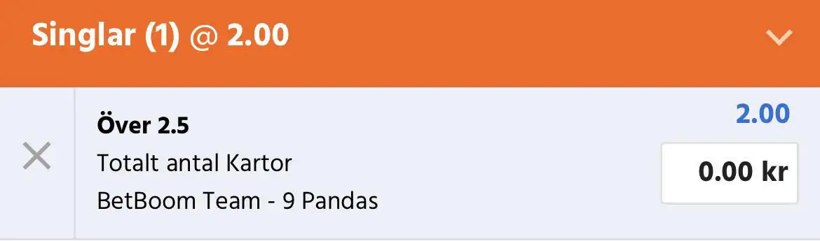 Betboom team vs 9 pandas speltips